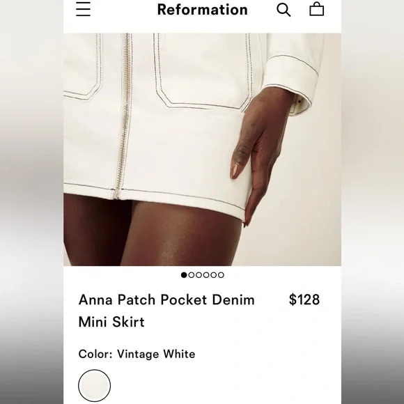 Brand Reformation Size 25 Color Vintage White